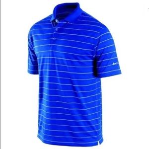 Nike Golf Dri-Fit Striped Performance Polo Shirt L